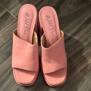 Wild Pair Pink Block Heel Sandals - 5” heels